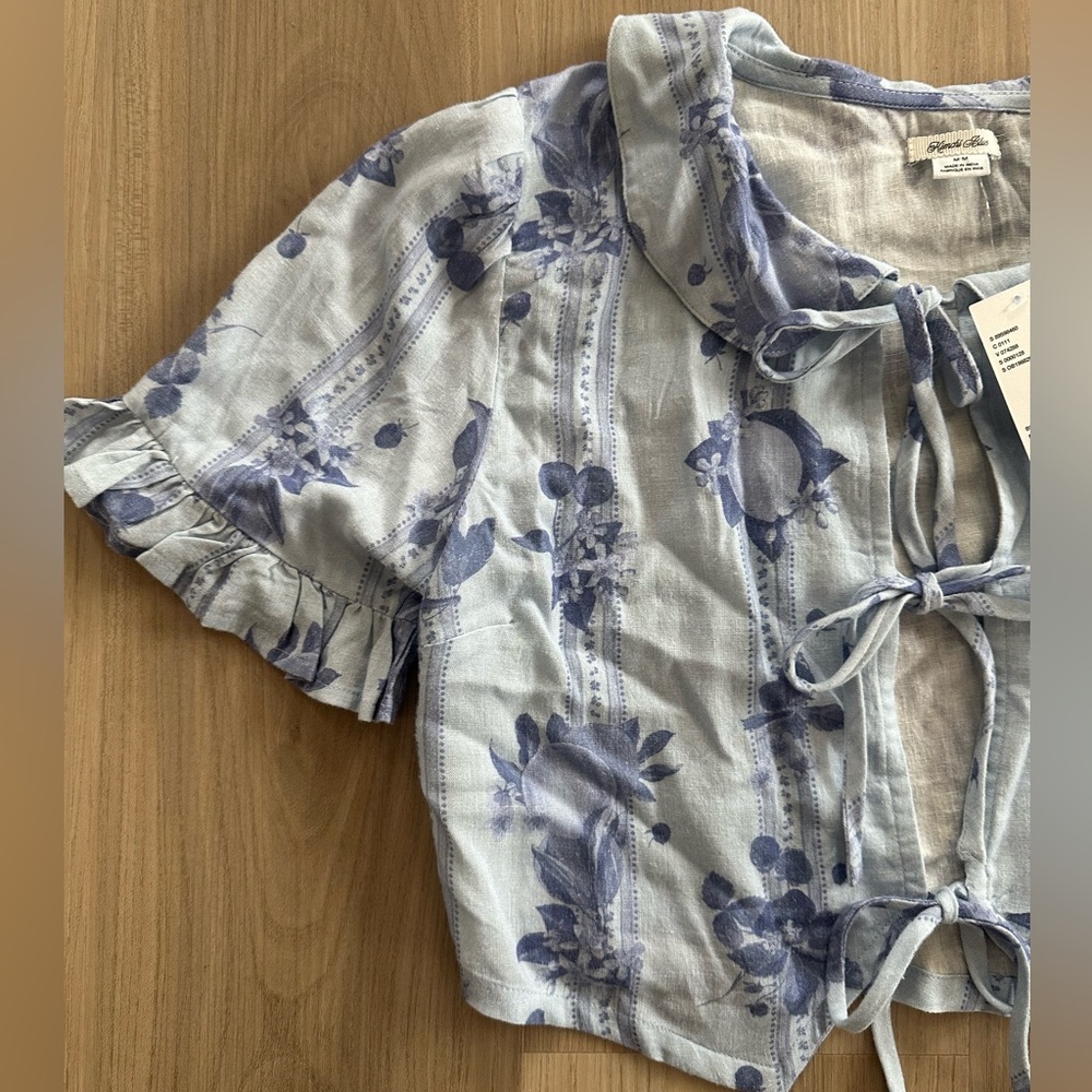 Kimchi Blue Floral Tie-Front Blouse - Picture 4 of 6